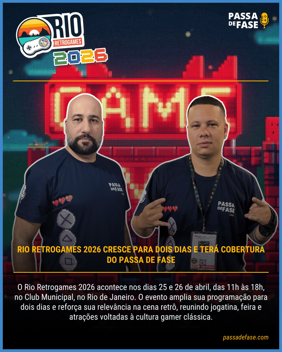 Rio Retrogames 2026 amplia evento para dois dias e reforça aposta na ...
